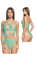 COSTUME INTERO IN TESSUTO LUREX SHIMMER COLOR ACQUA