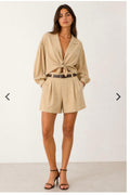 camicia cropped in misto lino
