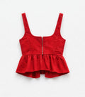 TOP A CORSETTO ROSSO