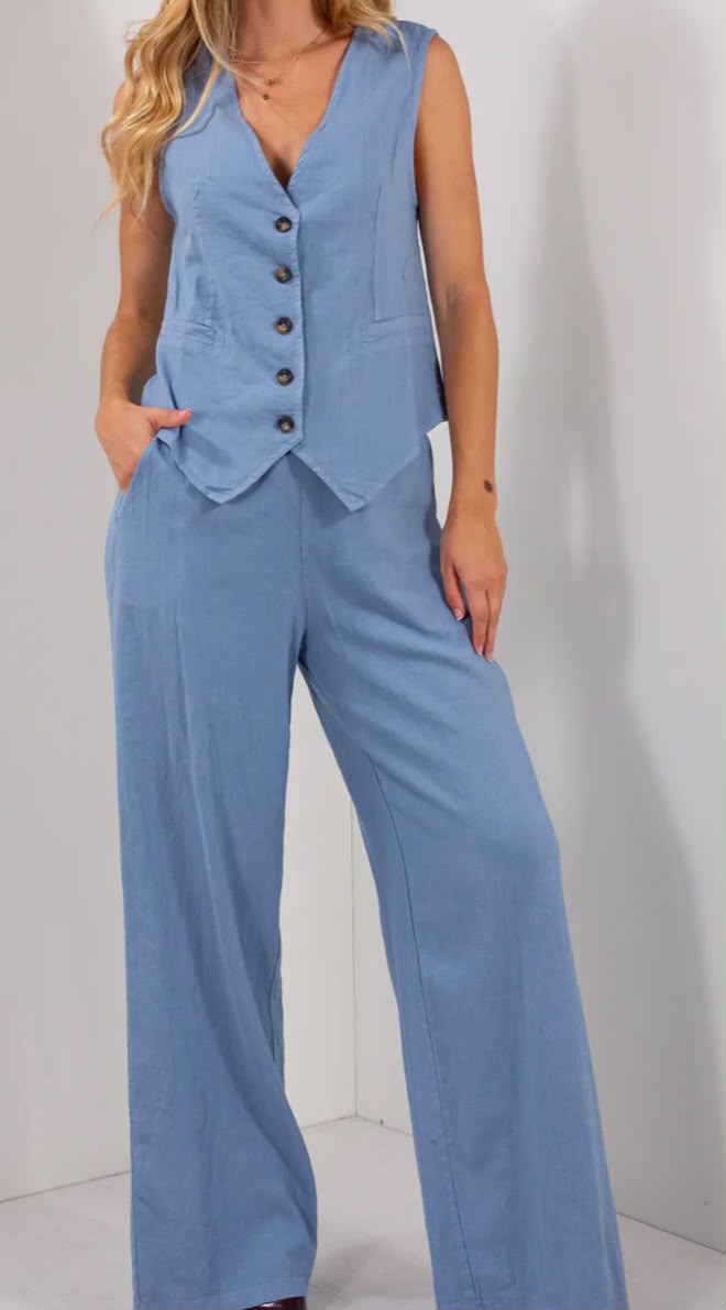 PANTALONE AZZURRO CARTA DA ZUCCHERO